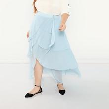 Shein Plus Tie Waist Layered Overlap Skirt