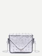Shein Silver Studded Design Sequin Chain Bag