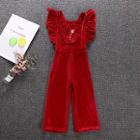 Shein Girls Frill Contrast Sequin Jumpsuit