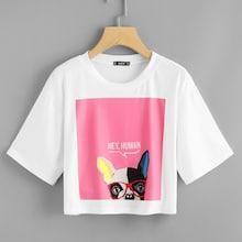 Shein Graphic Crop Tee