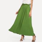 Shein Ruffle Waist Maxi Jersey Skirt