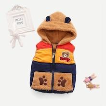 Shein Toddler Boys Patched Decoration Hooded Vest