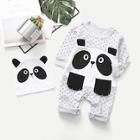 Shein Toddler Girls Panda & Star Print Jumpsuit & Hat