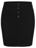Shein Black Slim Buttons Bodycon Skirt