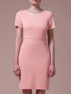 Shein Nude Round Neck Short Sleeve Sheath Dress