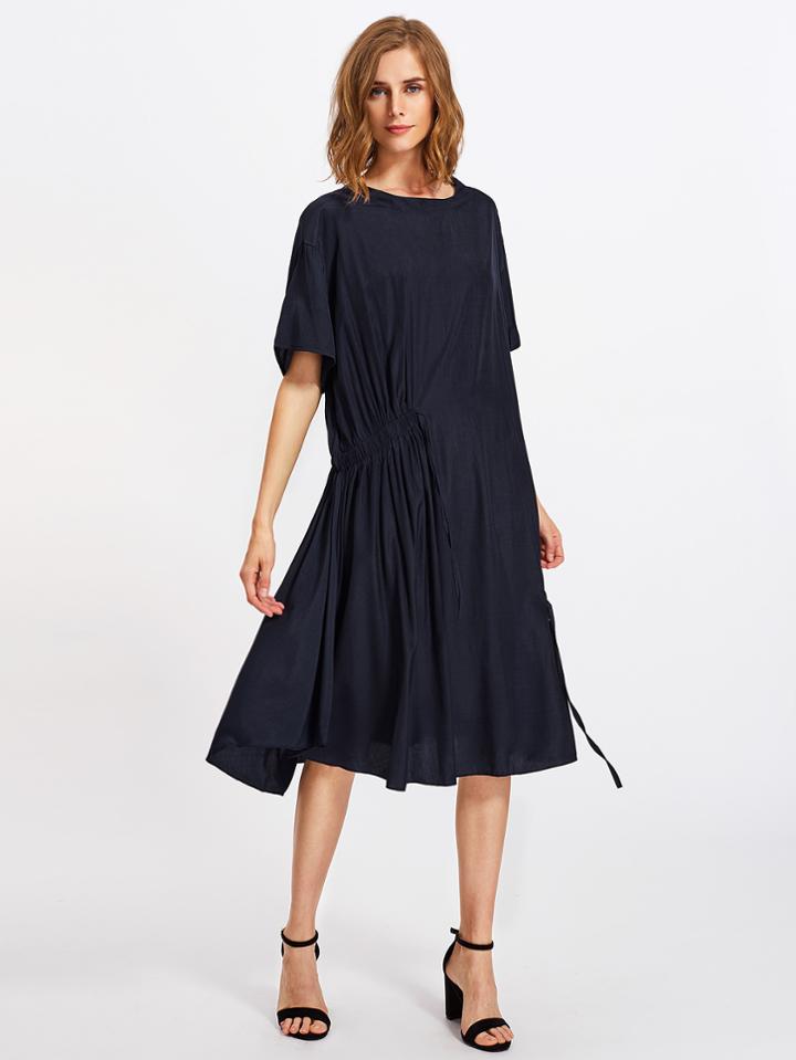 Shein Drop Shoulder Shirred Detail Dress