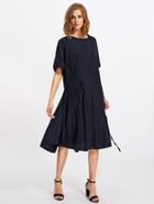 Shein Drop Shoulder Shirred Detail Dress
