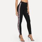 Shein Contrast Striped Button Side Pants