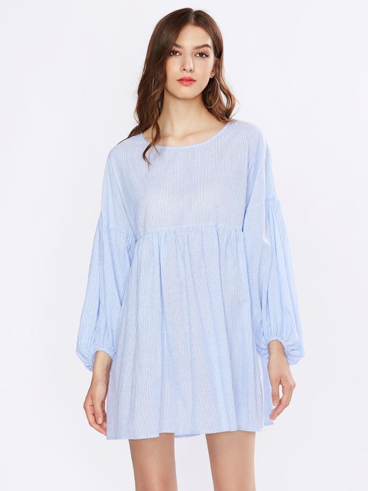 Shein Drop Shoulder Lantern Sleeve Smock Dress