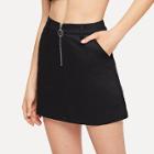 Shein O-ring Zipper Up Skirt