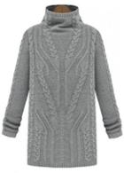 Rosewe Trendy Turtleneck Long Sleeve Grey Sweaters For Woman