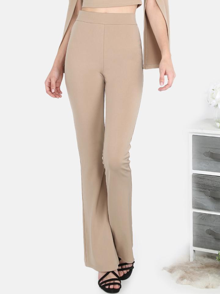 Shein Tailored Flared Pants Khaki