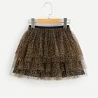 Shein Girls Leopard Mesh Skirt