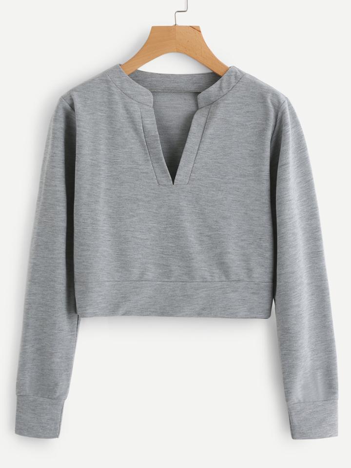 Shein V Neckline Slub Sweatshirt