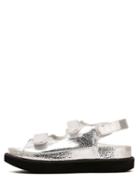 Shein Silver Open Toe Ankle Strap Wedges