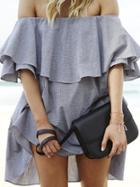Shein Off The Shoulder Ruffle Dress