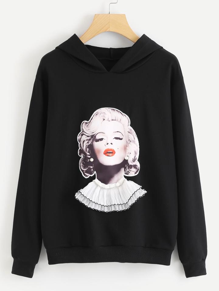 Shein Figure Print Hoodie