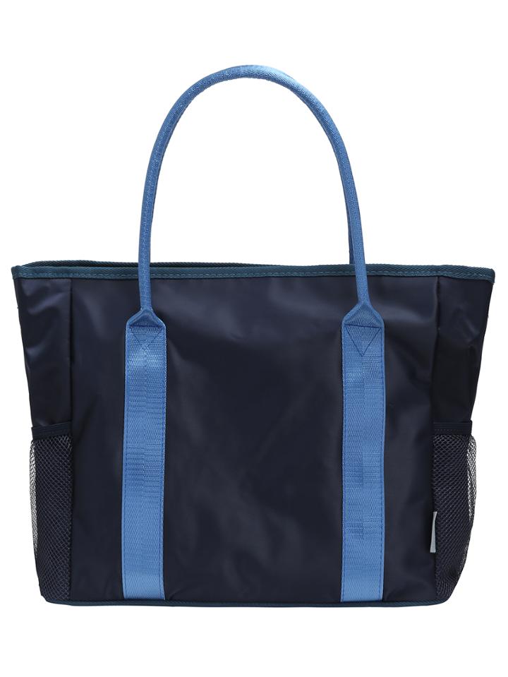 Shein Blue Ribbon Decorative Pu Tote Bag With Adjustable Strap