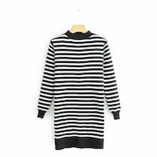 Shein Contrast Trim Striped Sweater Dress