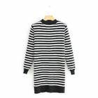Shein Contrast Trim Striped Sweater Dress