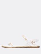 Shein Gold Plate Strap White Flats