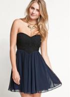Rosewe Dreamlike High Waist Strapless A Line Dress With Lace