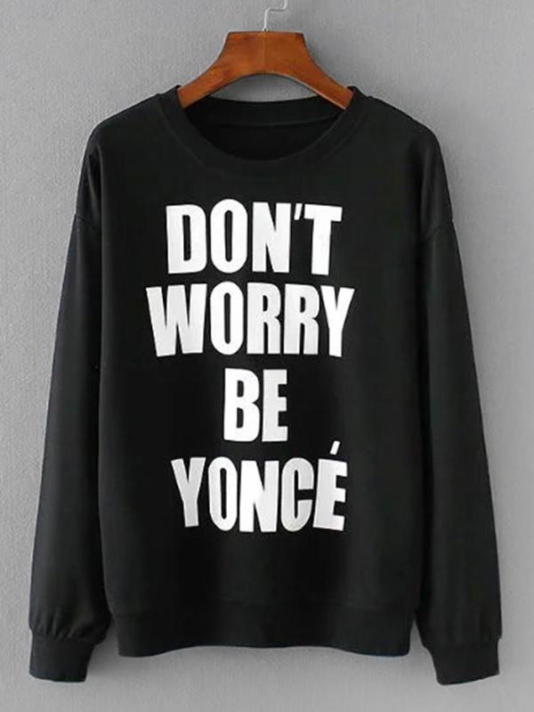 Shein Slogan Print Boyfriend Jumper