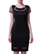 Shein Black Mesh Knee Length Sheath Dress