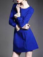 Shein Blue Bell Sleeve Shift Dress