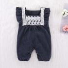 Shein Girls Contrast Lace Solid Jumpsuit