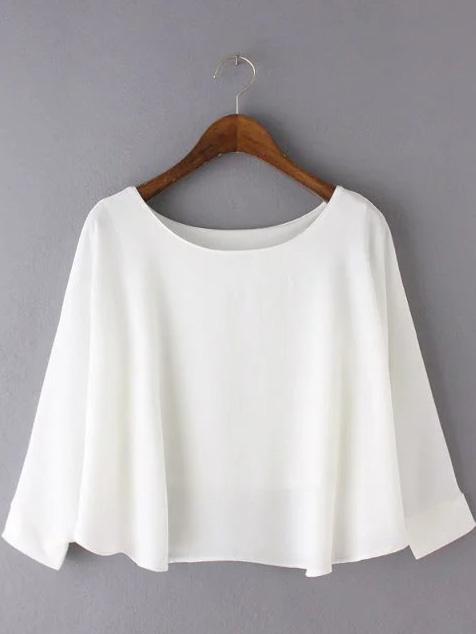 Shein White Long Sleeve Blouse