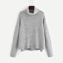 Shein Drop Shoulder Stepped Hem Marled Jumper