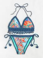Shein Tie Side Crochet Bikini Set
