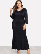 Shein V Neckline Fishtail Hem Dress