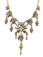 Shein Gold Diamond Skull Chain Necklace
