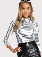 Shein Slim Striped Fitted Tee