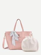 Shein Scarf Decorated Cut Out Shoulder Bag & Drawstring Bag