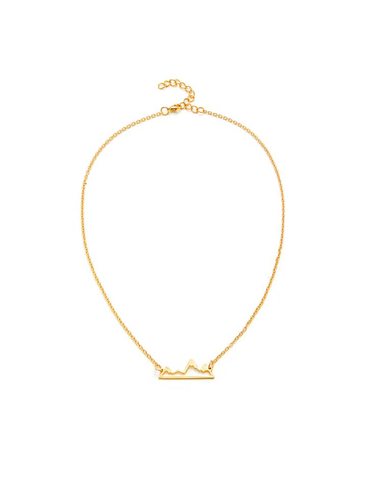 Shein Hollow Mountain Peak Pendant Necklace