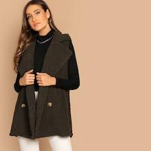 Shein Double Button Teddy Vest