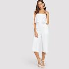 Shein Solid Contrast Lace Strap Jumpsuit