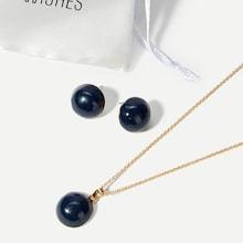 Shein Ball Pendant Necklace & Stud Earrings