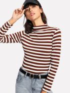 Shein Contrast Stripe Ribbed Tee
