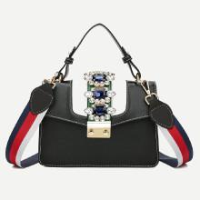 Shein Rhinestone Bag With Detachable Guitar Strap
