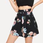 Shein Floral Pleated Skirt