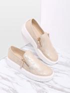 Shein Gold Zipper Side Rubber Sole Flats