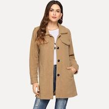 Shein Solid Single-breasted Teddy Coat