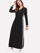 Shein Contrast Stripe Side Longline Dress