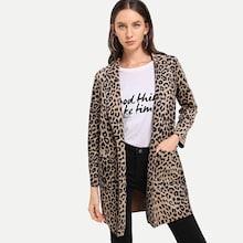 Shein Allover Leopard Print Coat