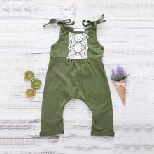 Shein Toddler Girls Knot Shoulder Lace Panel Cami Jumpsuit