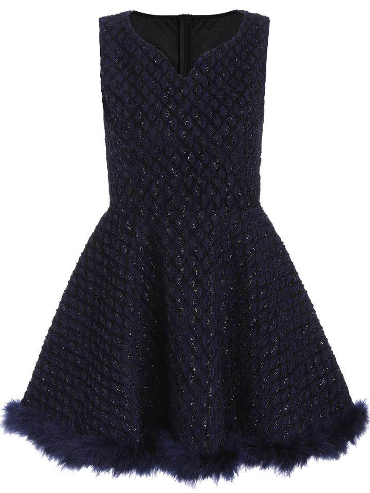 Shein Navy V Neck Sleeveless Brilliant Dress